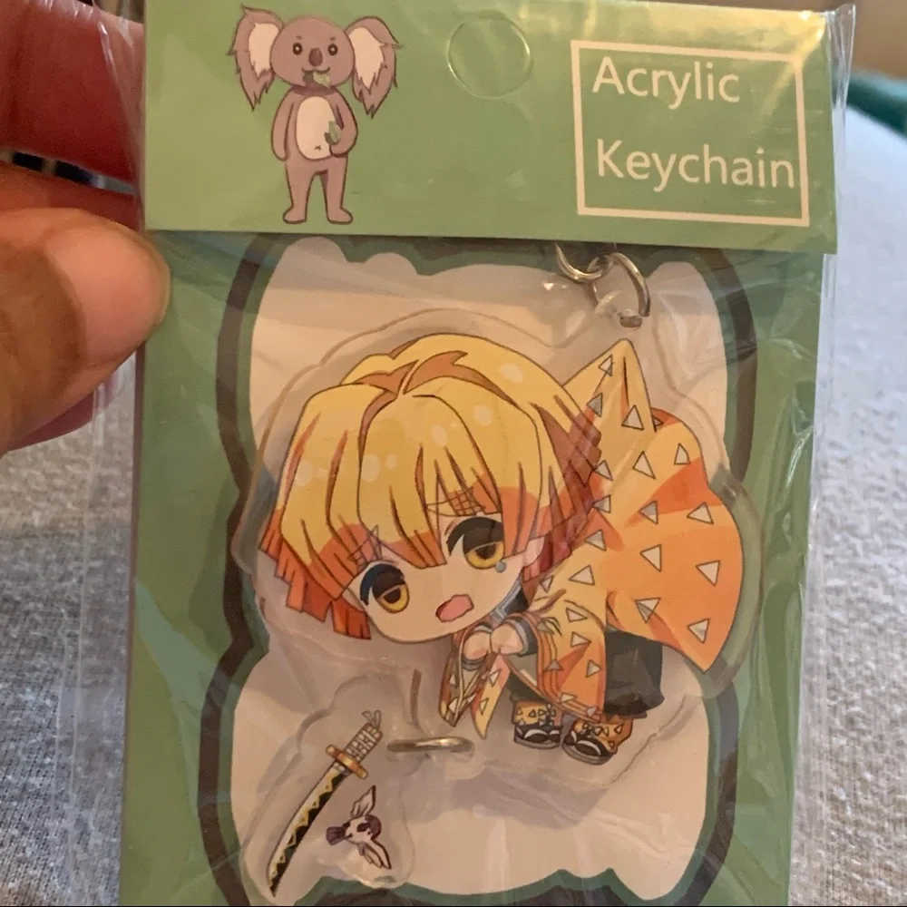 Anime Demon Slayer Zenitsu Agatsuma Charm Keychain